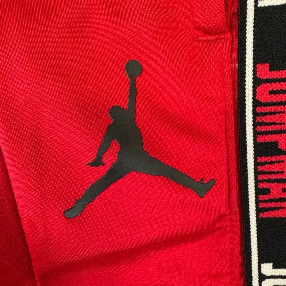 Jordan Jumpman Boys Red Track Pants Joggers Tape Logo M 10-12Y